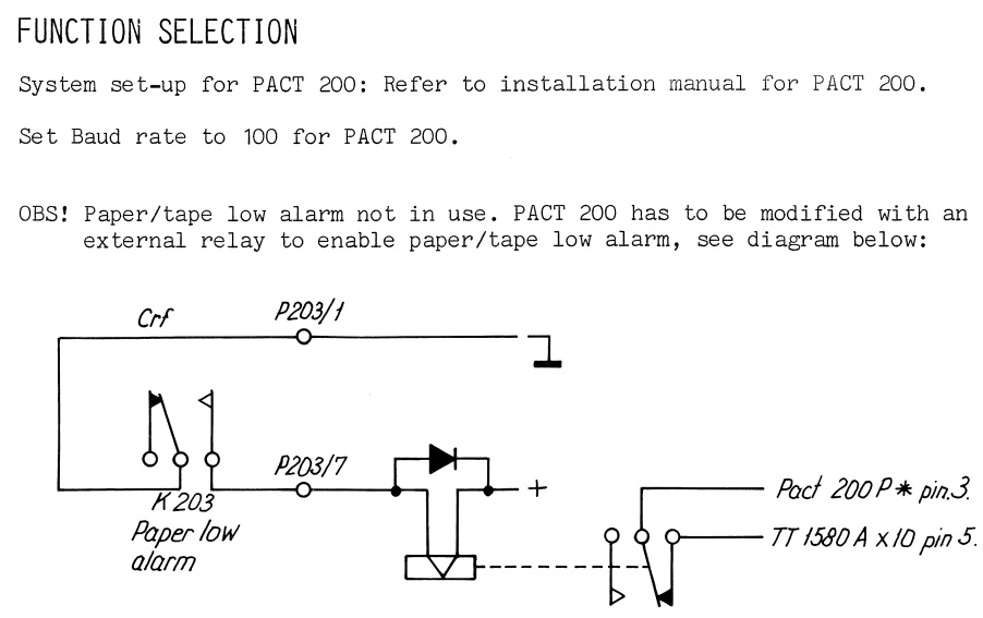 Sailor H1240 system-Set-up for PACT 200