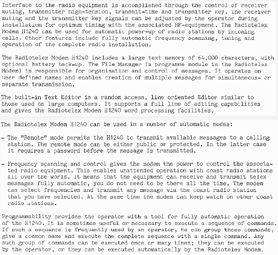 Radiotelex technical features page-2