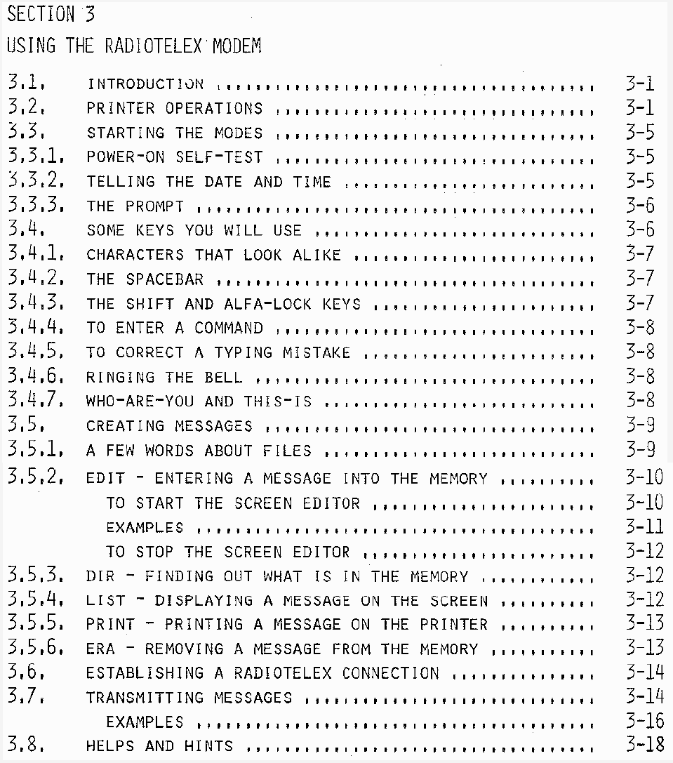 Radiotelex Usin the modem page-1