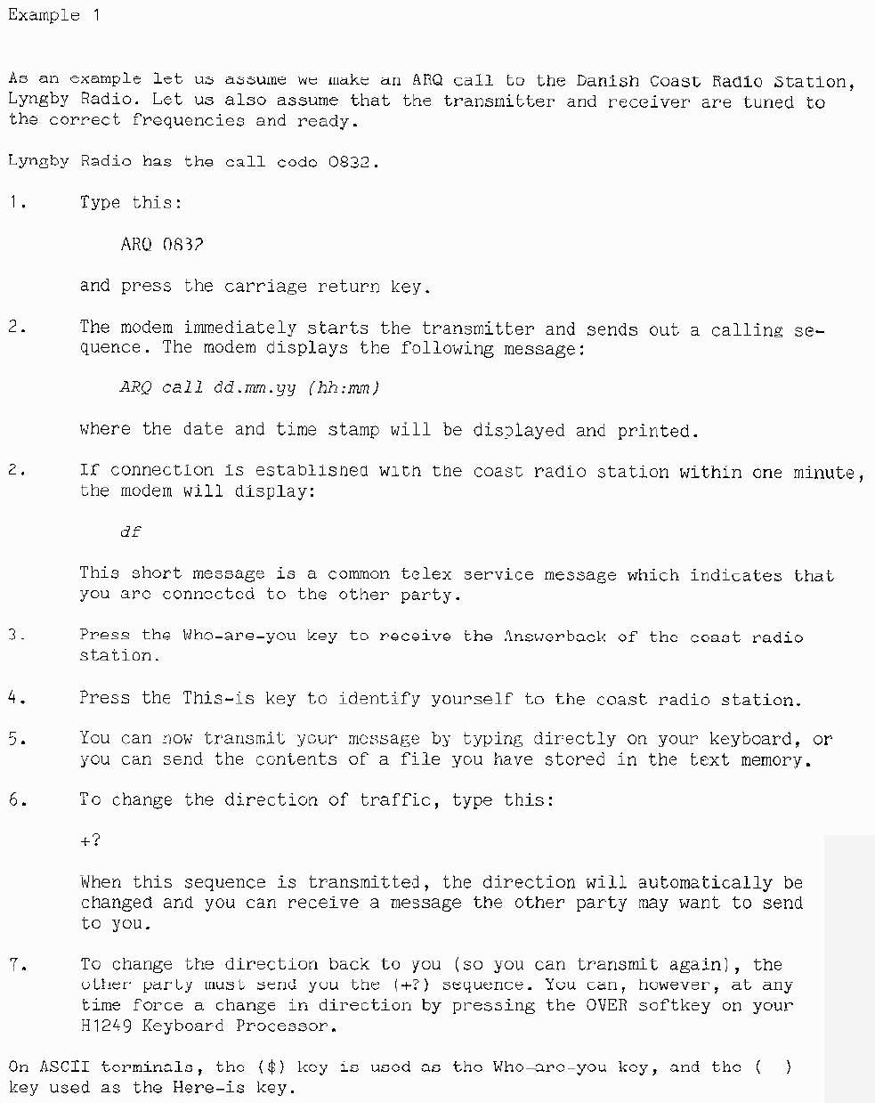 Radiotelex Usin the modem page-2
