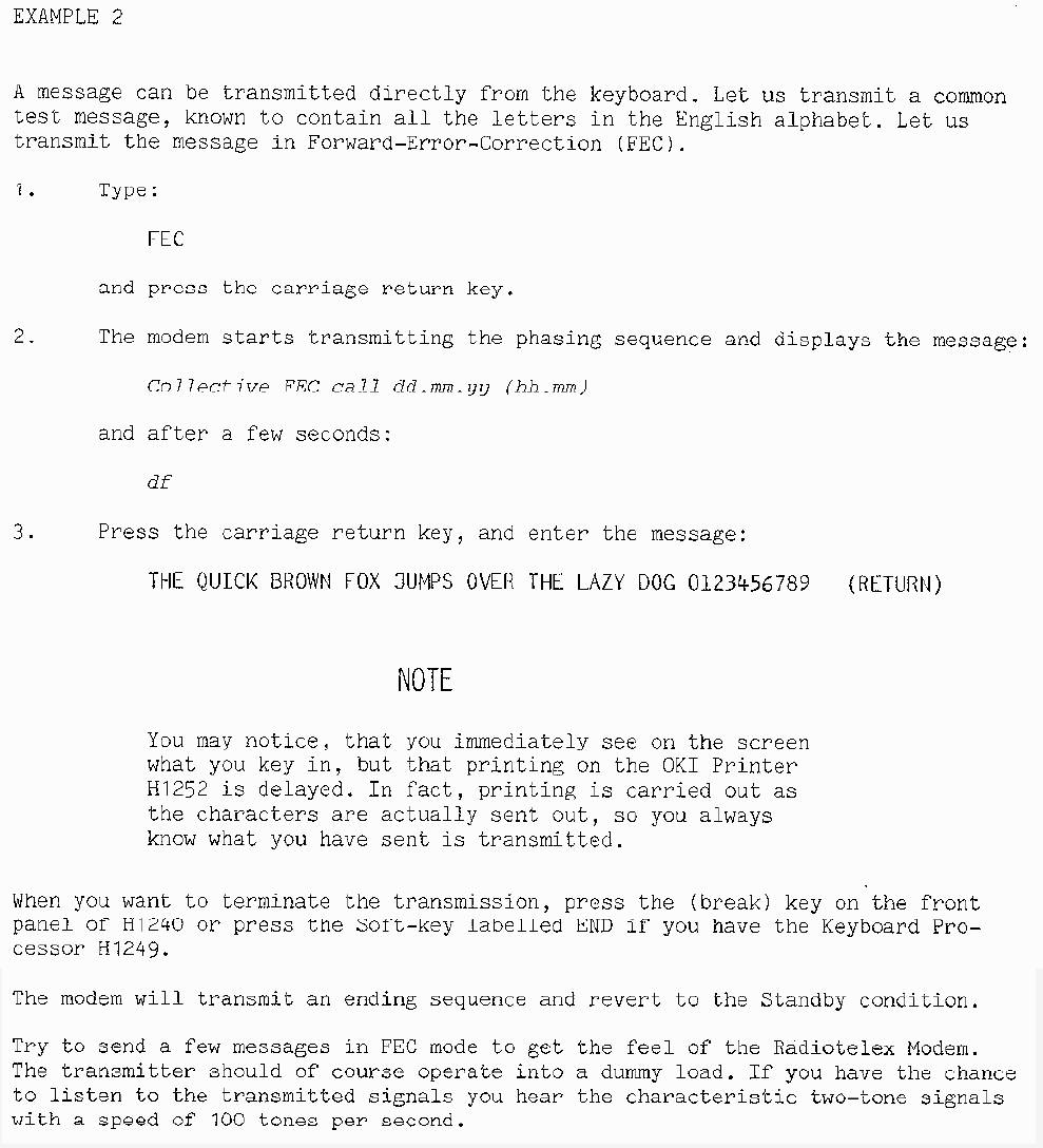 Radiotelex Usin the modem page-3