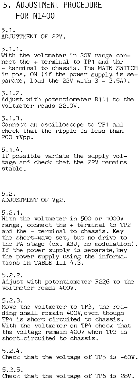 Sailor N1400 Adjustment procedure page-15