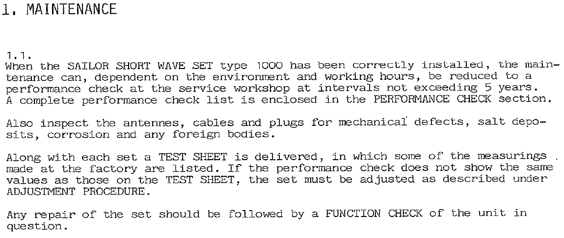 Sailor N1400 Maintenance page-1