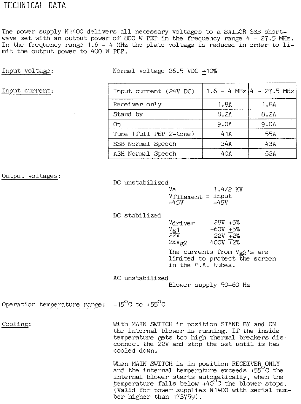 Sailor N1404 Technical data page-3