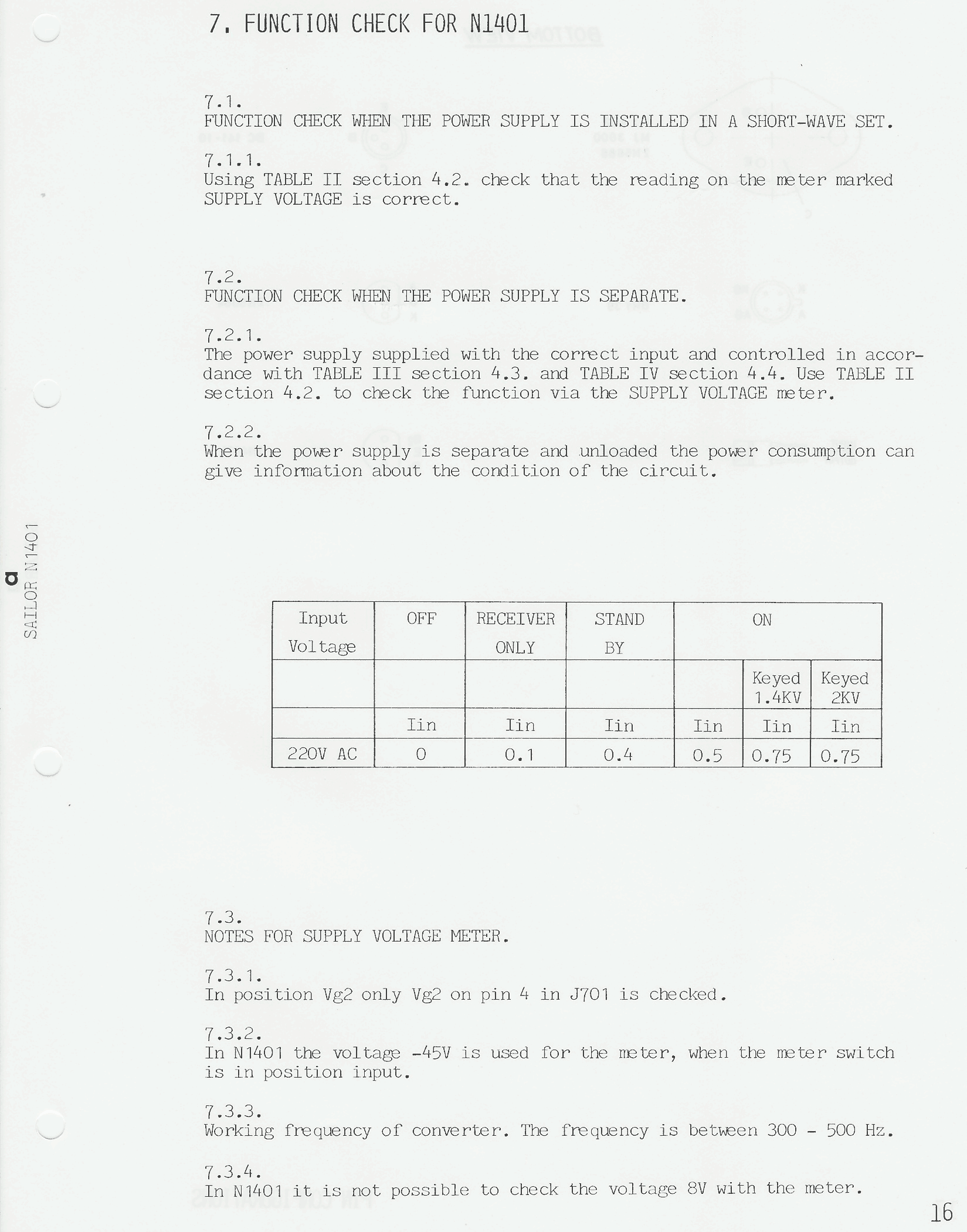 Sailor N1401 Function check page-16
