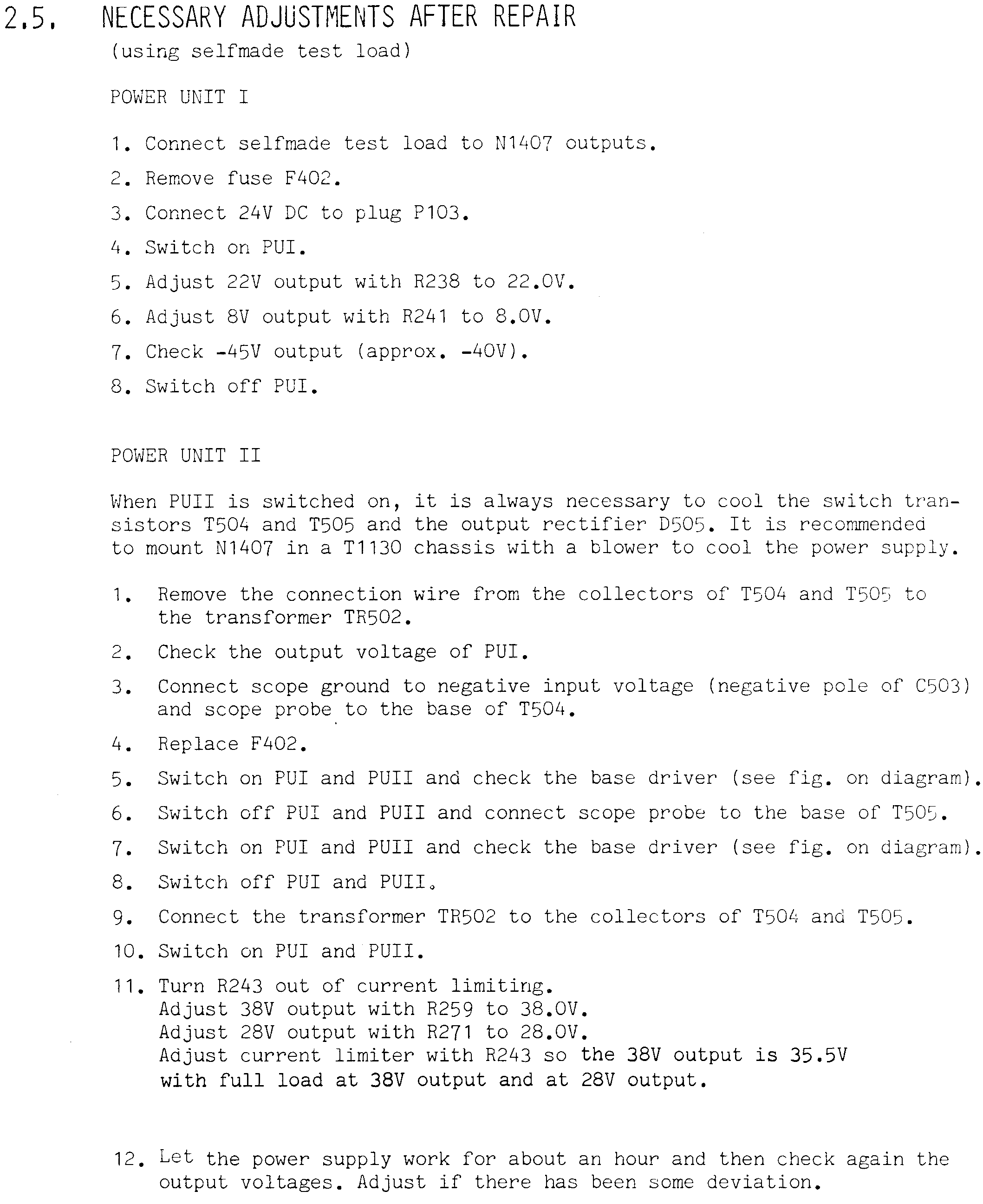 Sailor N1407 Necessary adjustment procedure