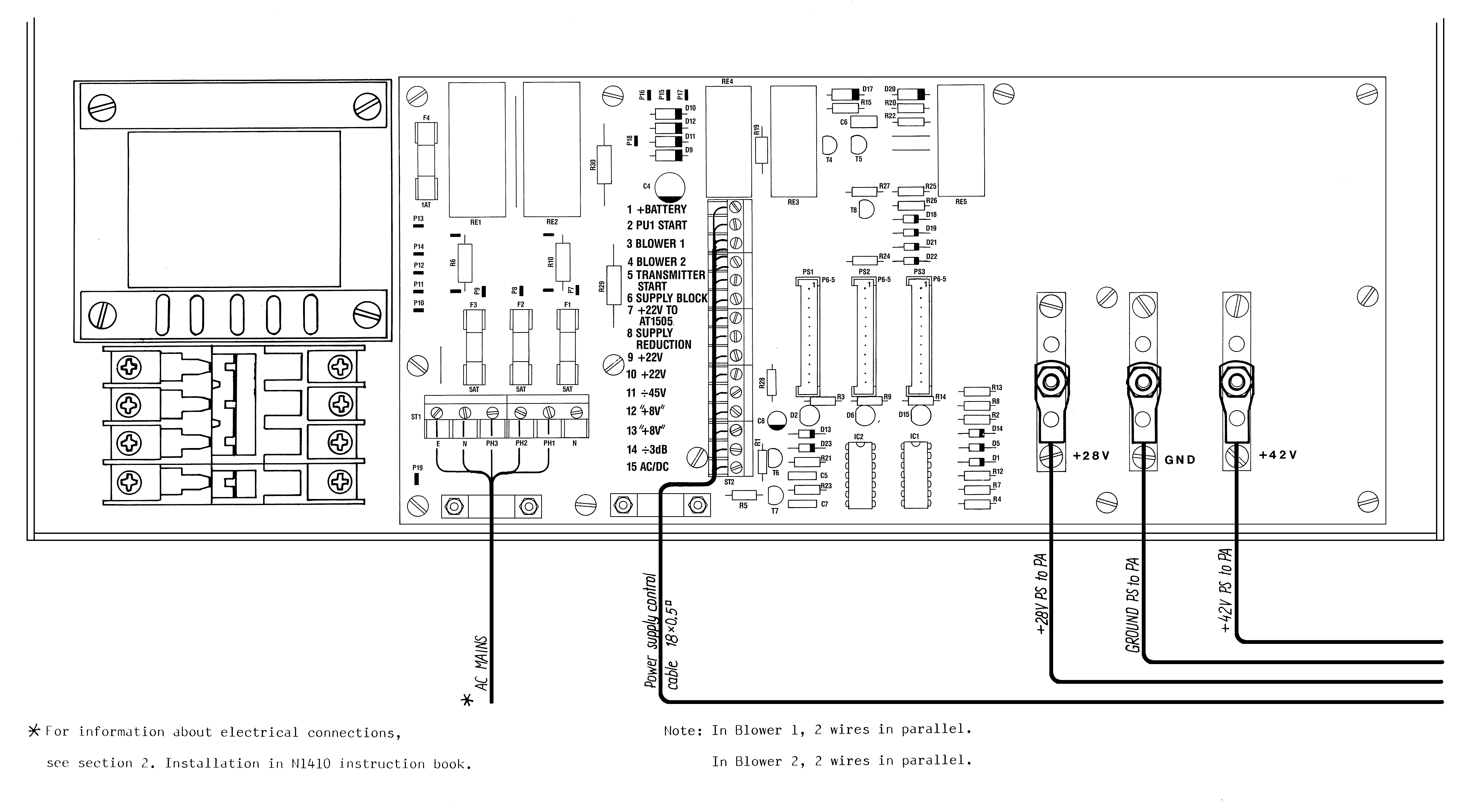 Sailor N1410 Electrical connections