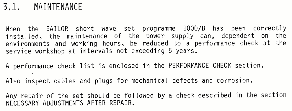 Sailor N1410 Maintenance