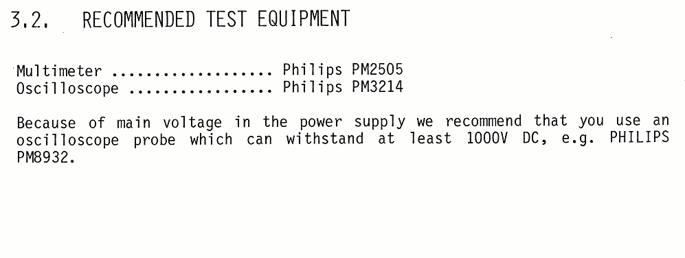 Sailor N1410 Recommended test equipment