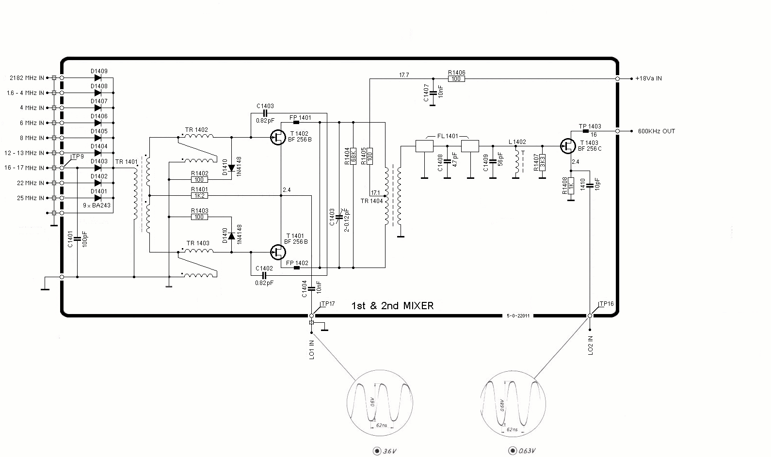 Sailor R1117 1st and 2nd mixer schema