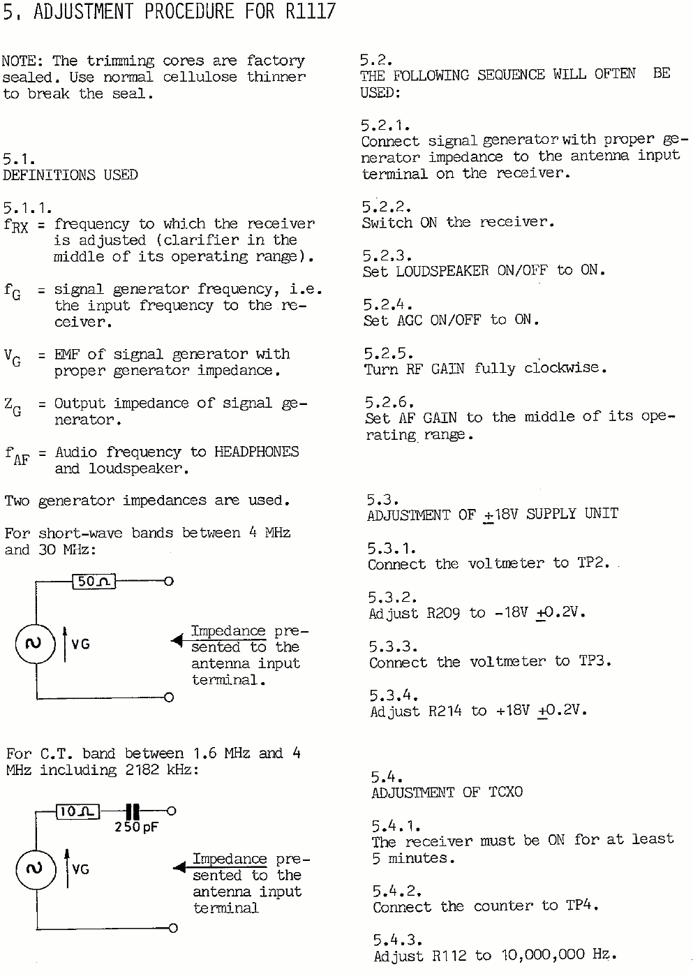 Sailor R1117 Adjustment procedure page-1