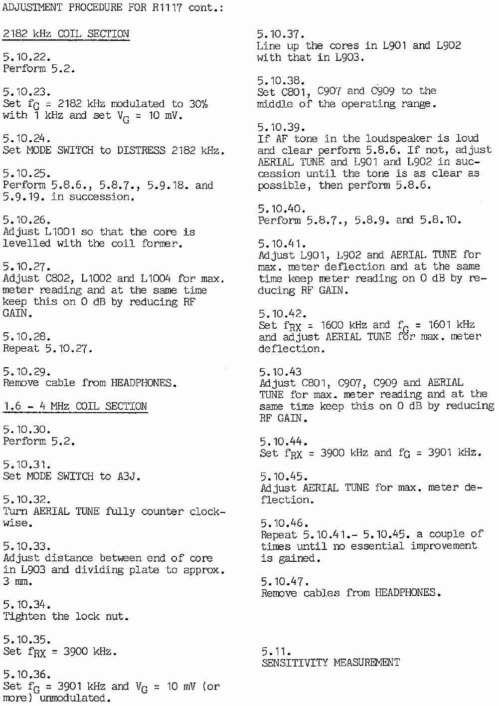 Sailor R1117 Adjustment procedure page-5