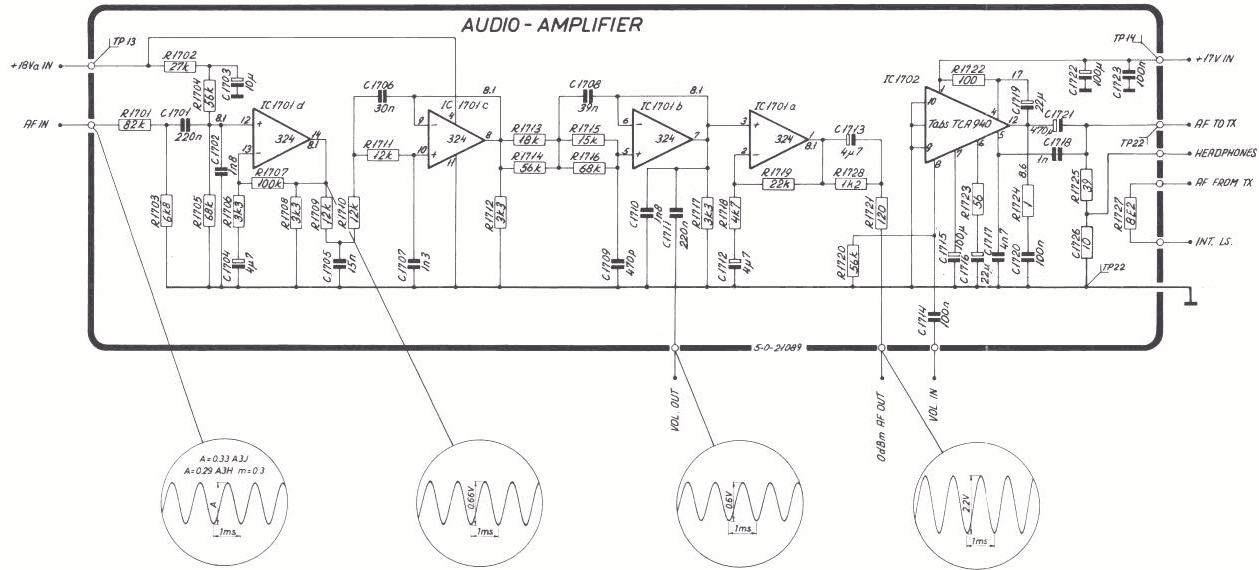 Sailor R1117 Audio amplifier schema