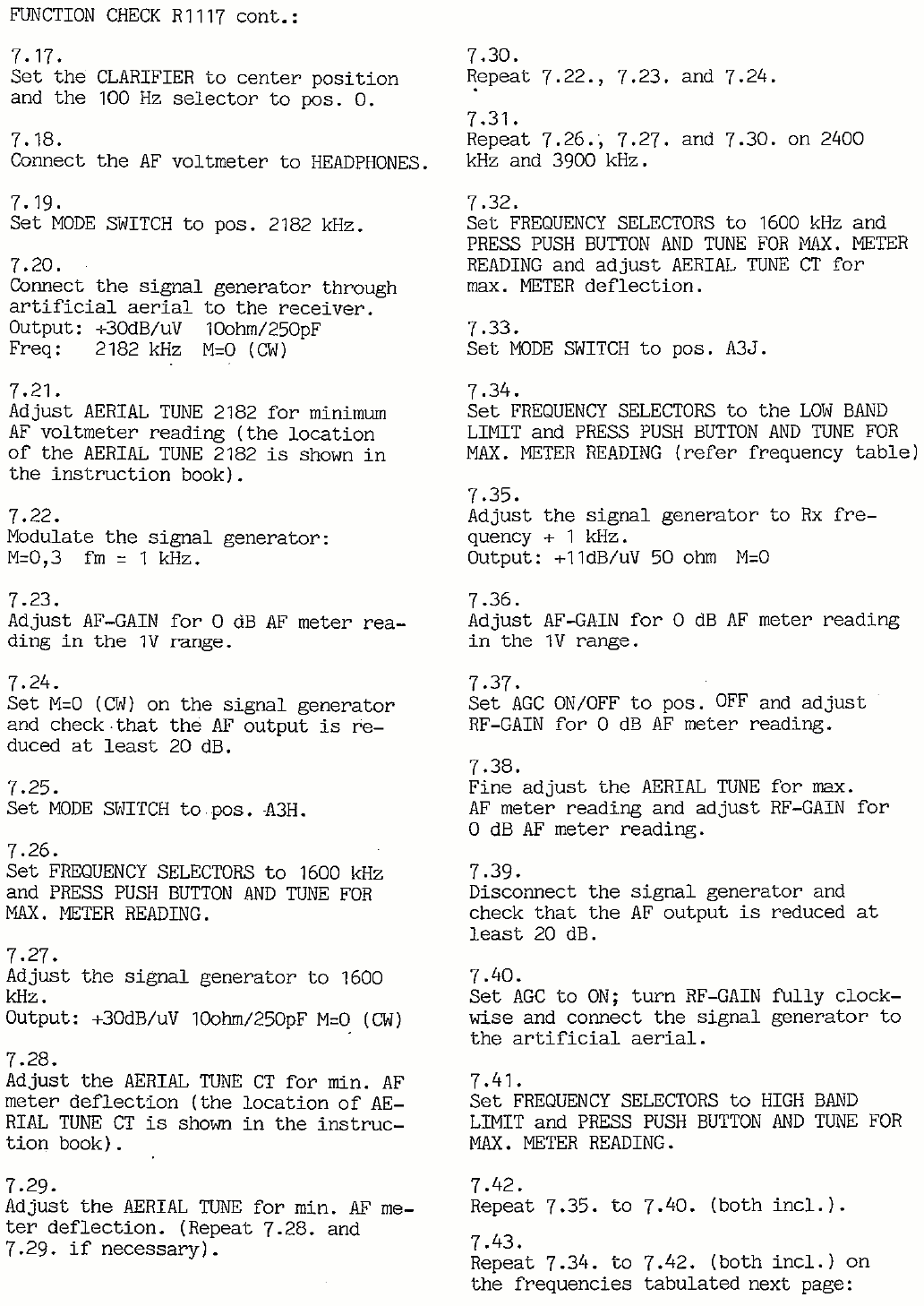 Sailor R1117 Function check page-2