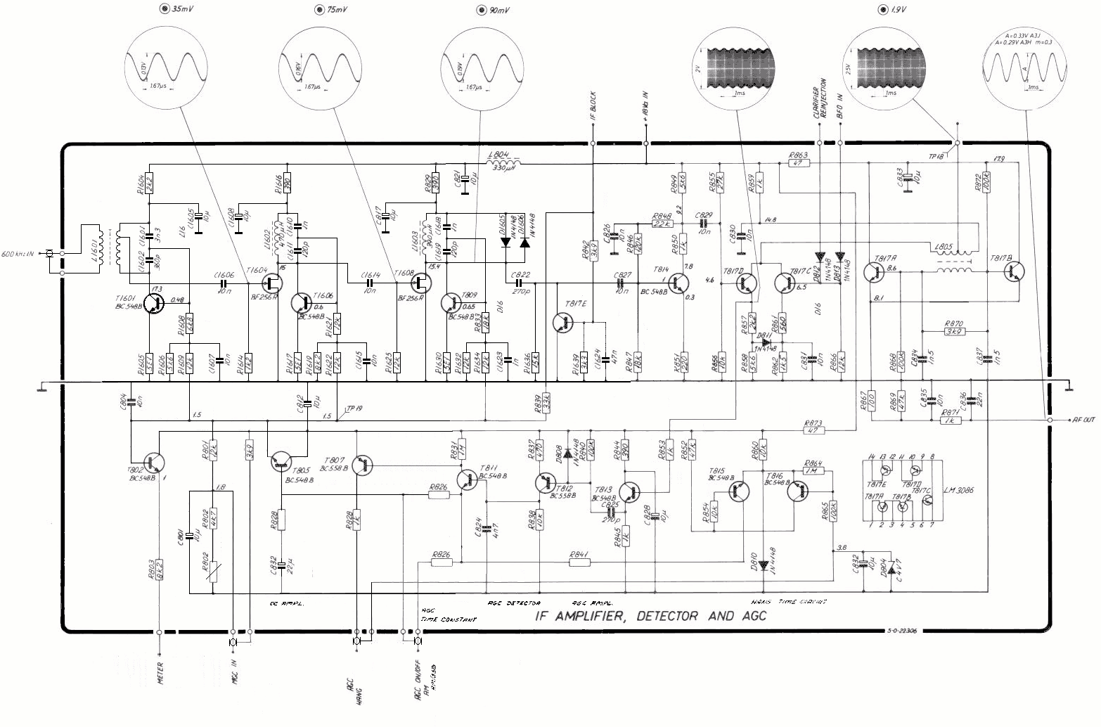 Sailor R1117 IF amplifier detector and AGC schema