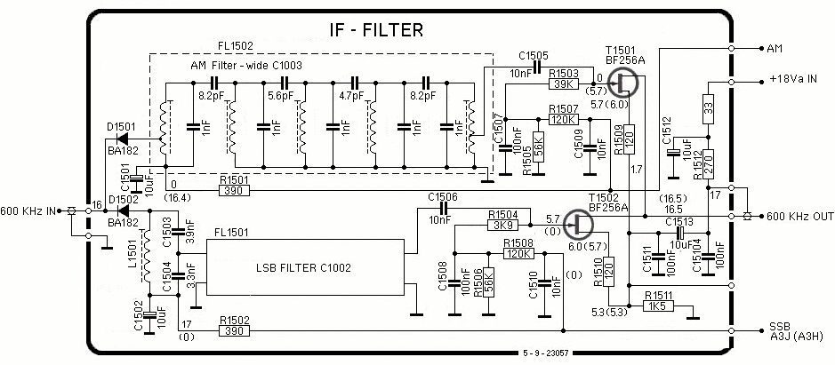 Sailor R1117 IF filter schema