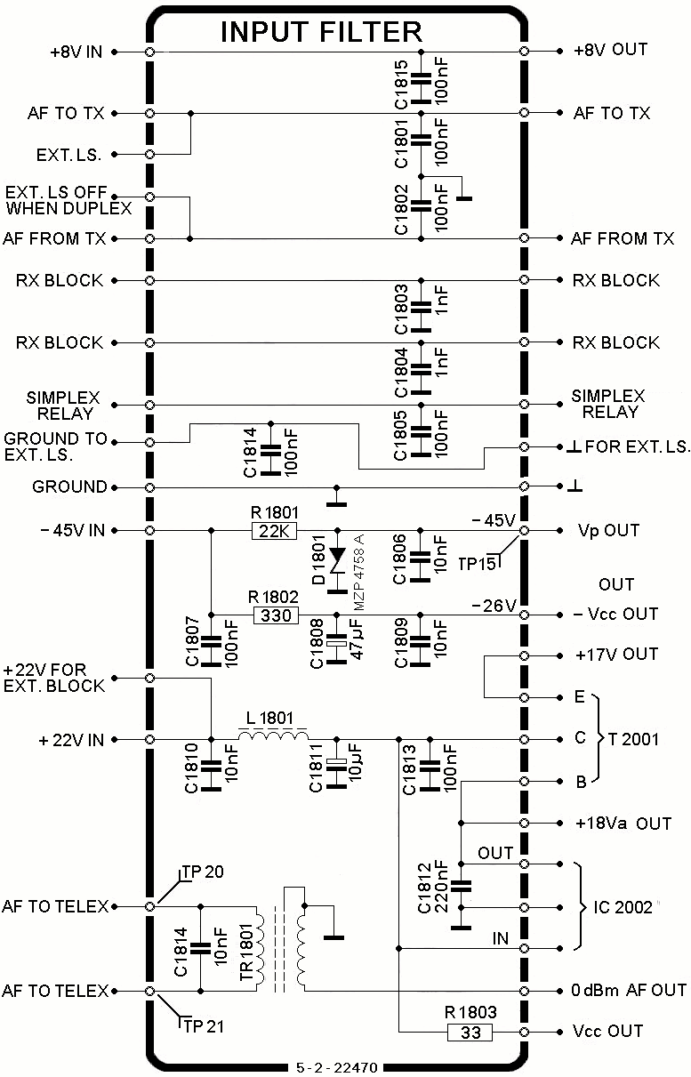 Sailor R1117 Input filter schema
