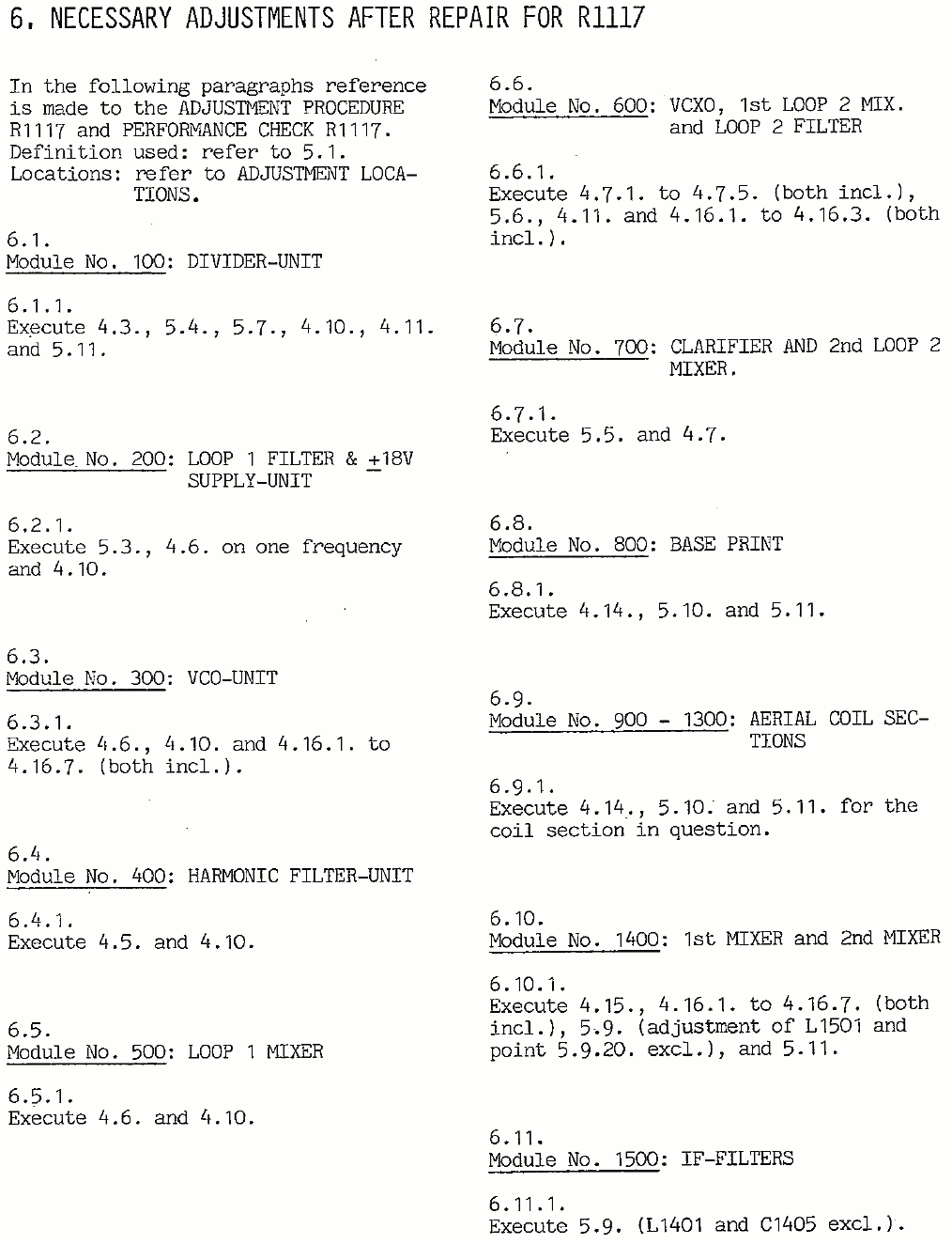 Sailor R1117 Necassary adjustments after repair page-1