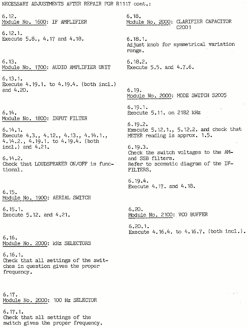 Sailor R1117 Necassary adjustments after repair page-2
