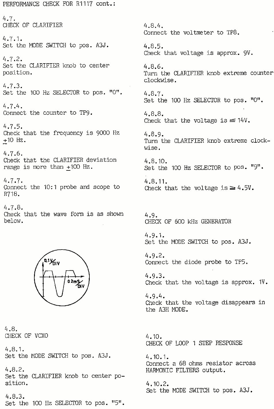 Sailor R1117 Performance check page-2