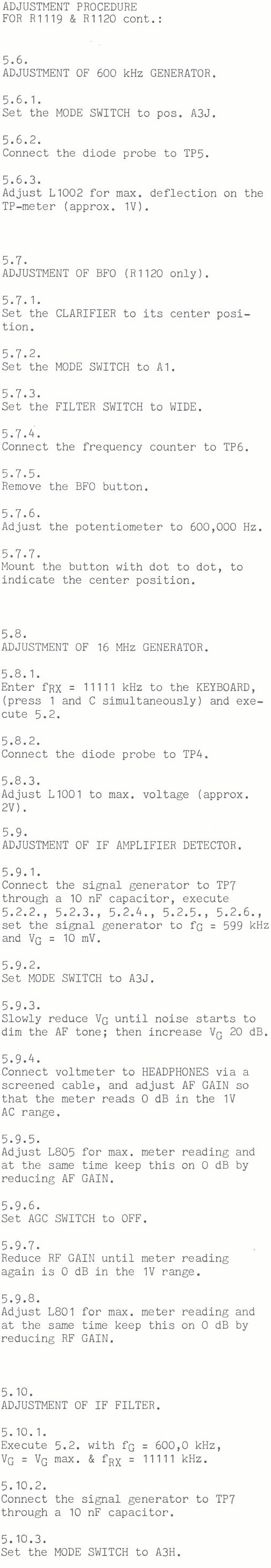 Sailor R1119 Adjustment procedure page-2