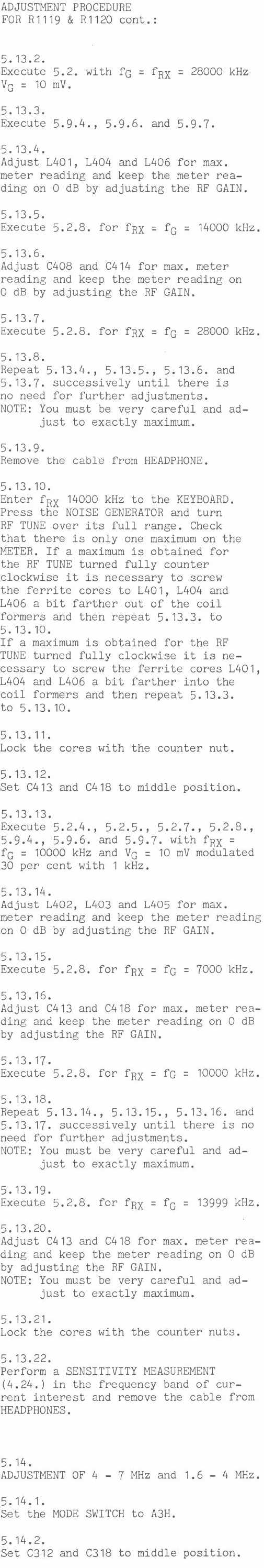 Sailor R1119 Adjustment procedure page-6