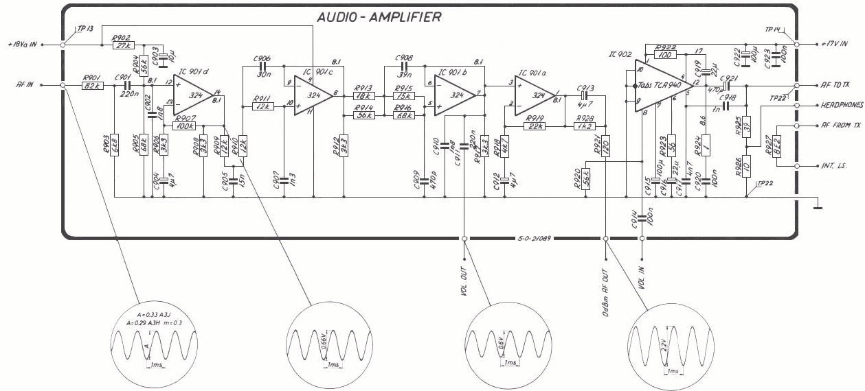Sailor R1119 Audio amplifier schema