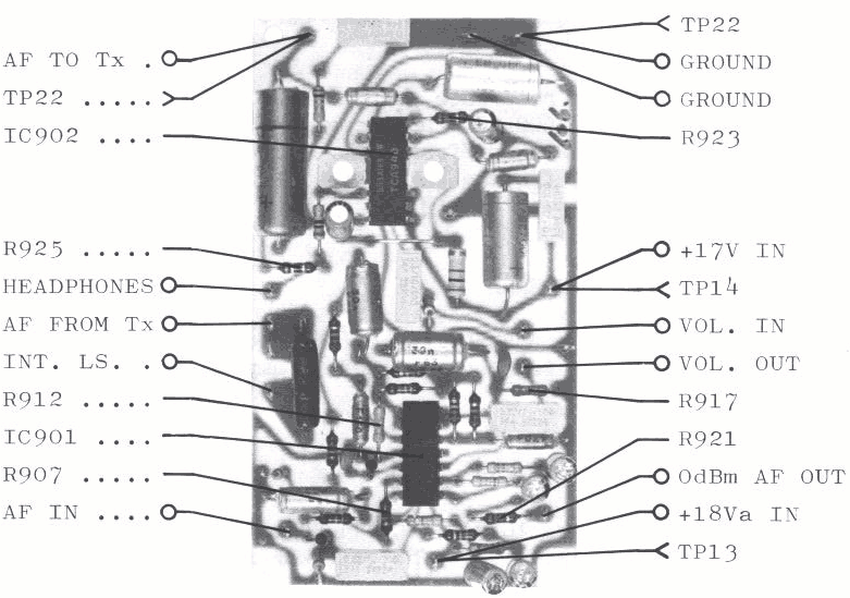 Sailor R1119 Audio amplifier view