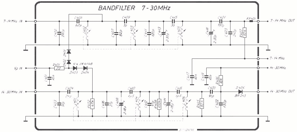 Sailor R1119 Bandfilter schema module-400