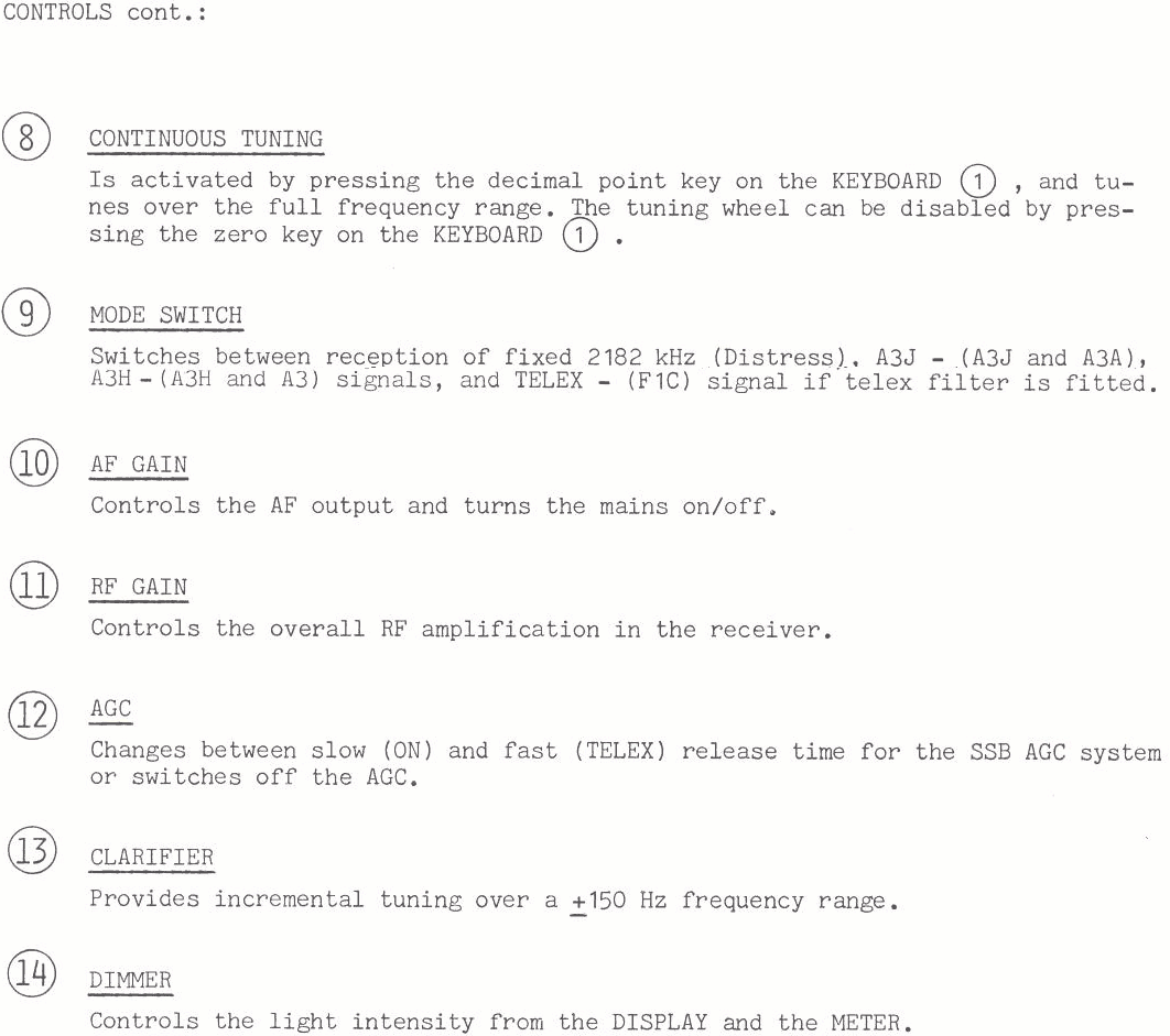 Sailor R1119 Controls page-3
