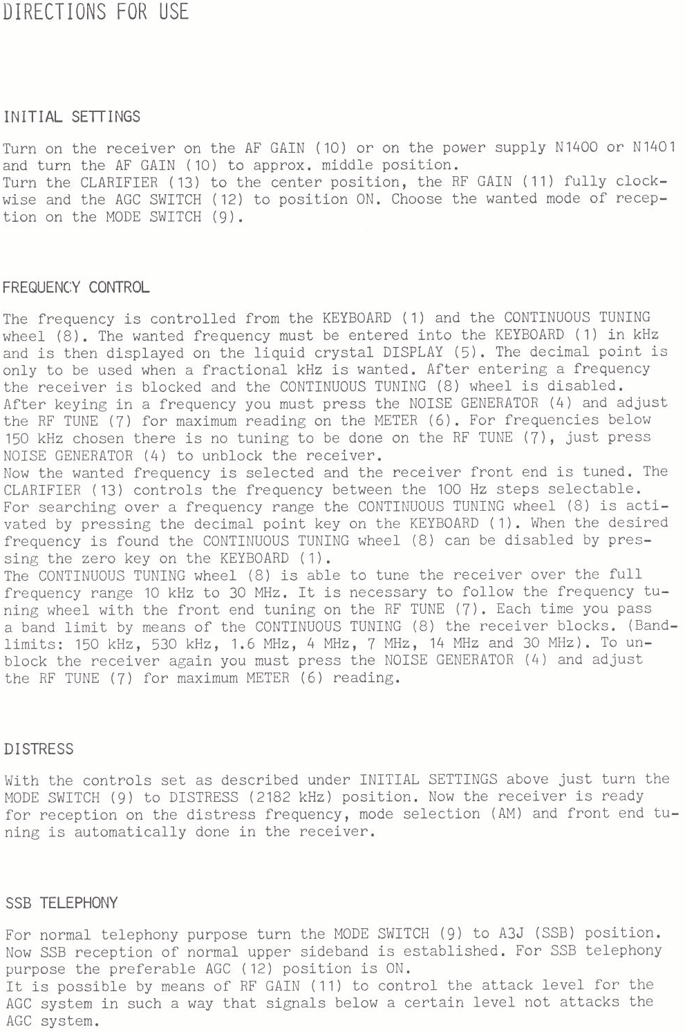 Sailor R1119 Directions for use page-1