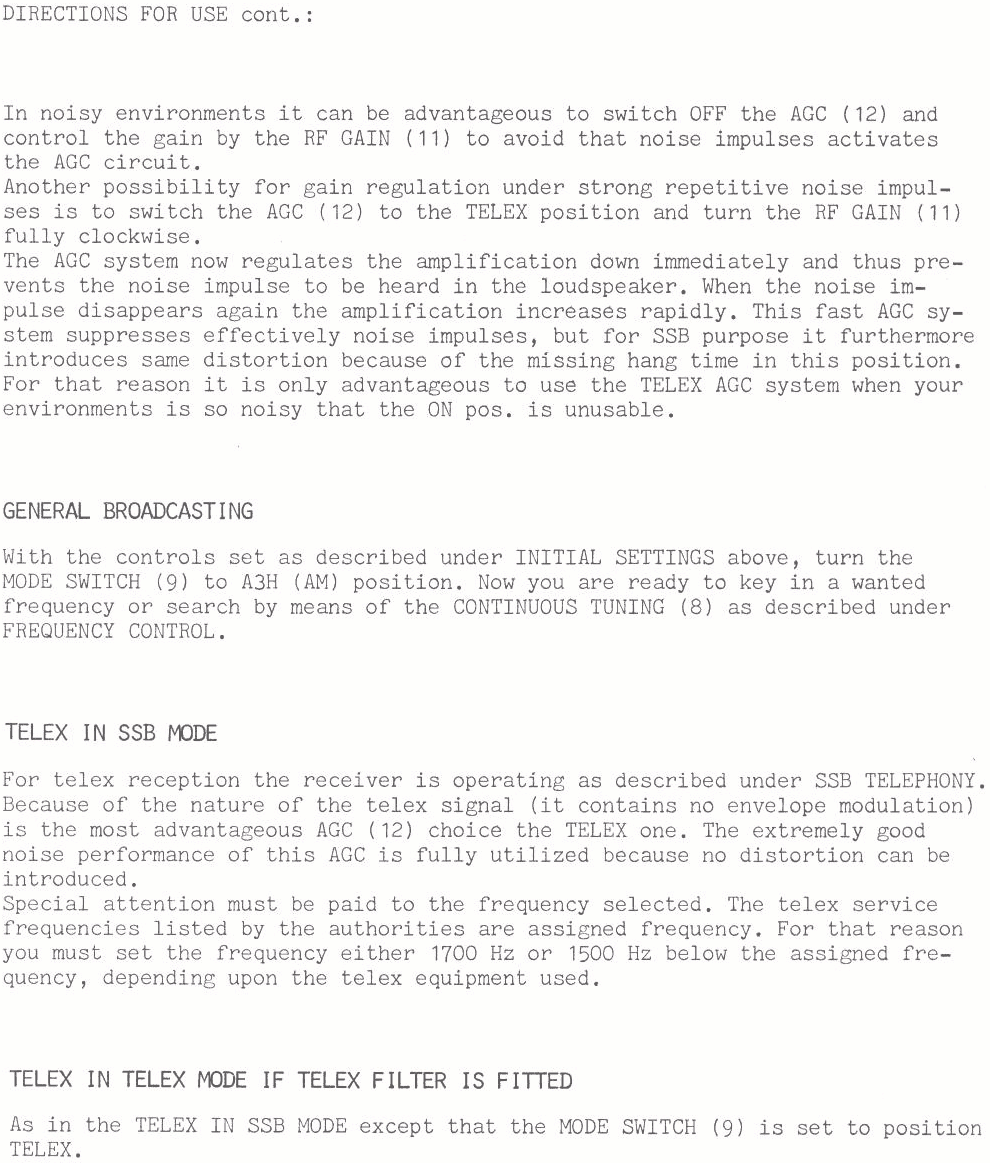 Sailor R1119 Directions for use page-2