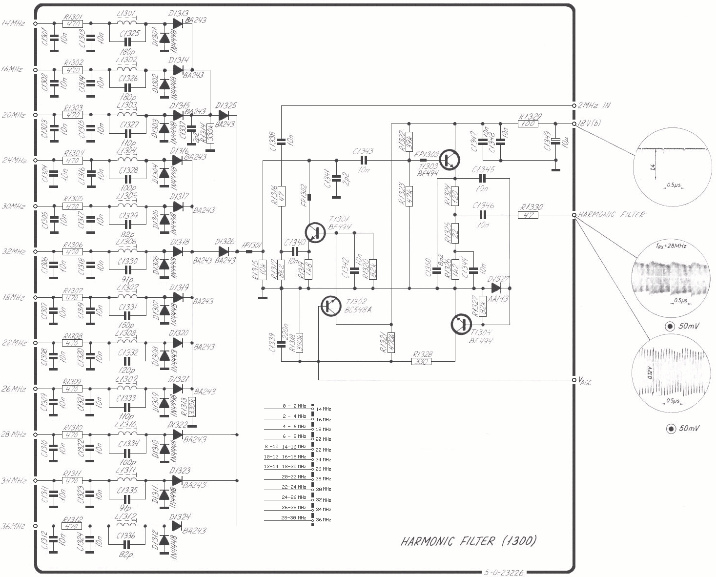 Sailor R1119 Harmonic filters schema