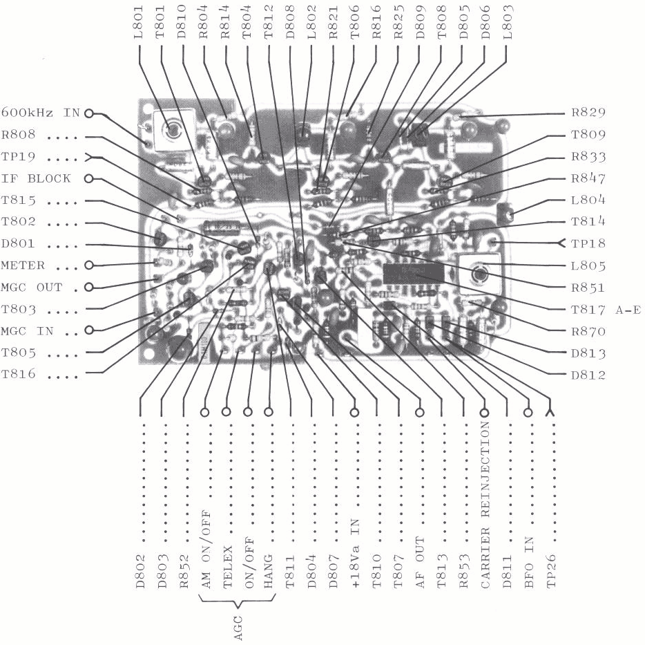 Sailor R1119 IF amplifier detector and AGC view