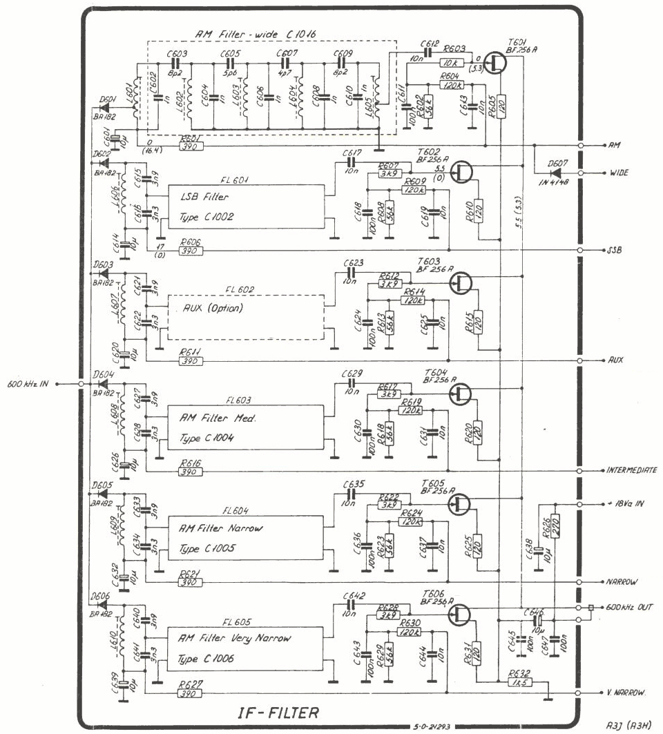 Sailor R1119 IF filter schema