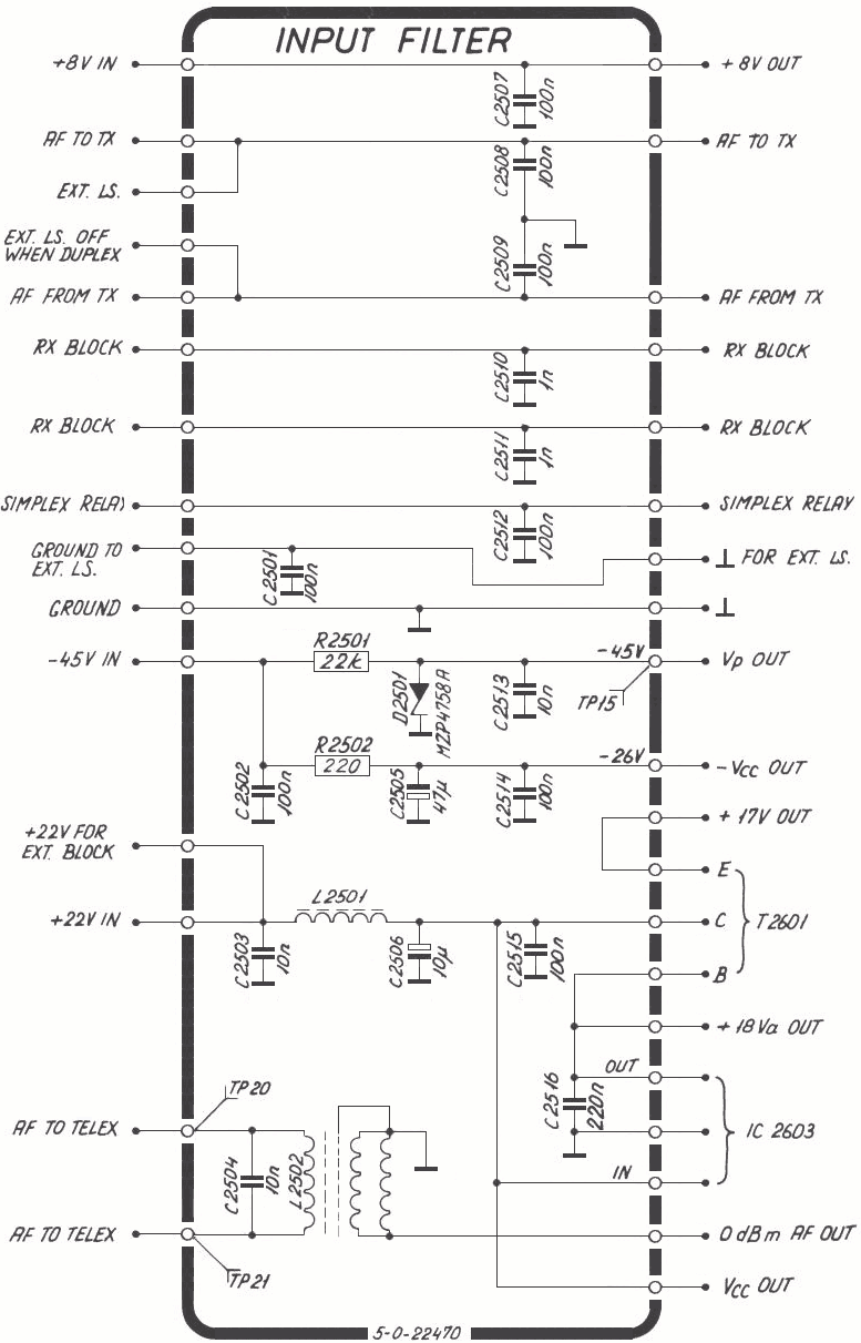 Sailor R1119 Input filter schema