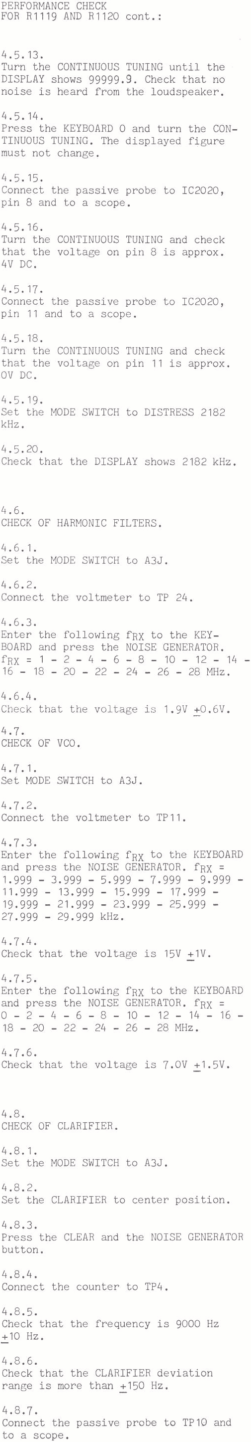 Sailor R1119 Performance check page-2