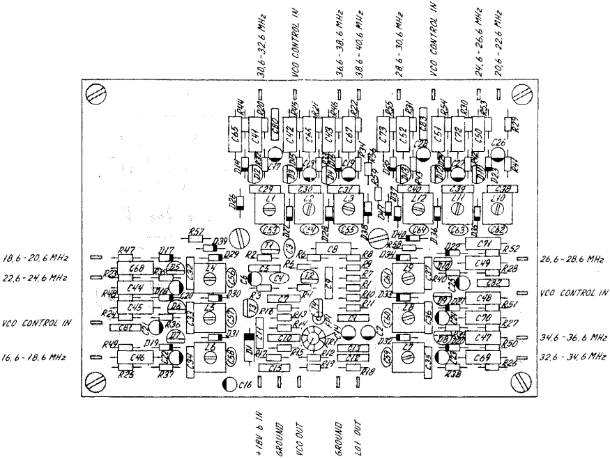 Sailor R1119 VCO view with components