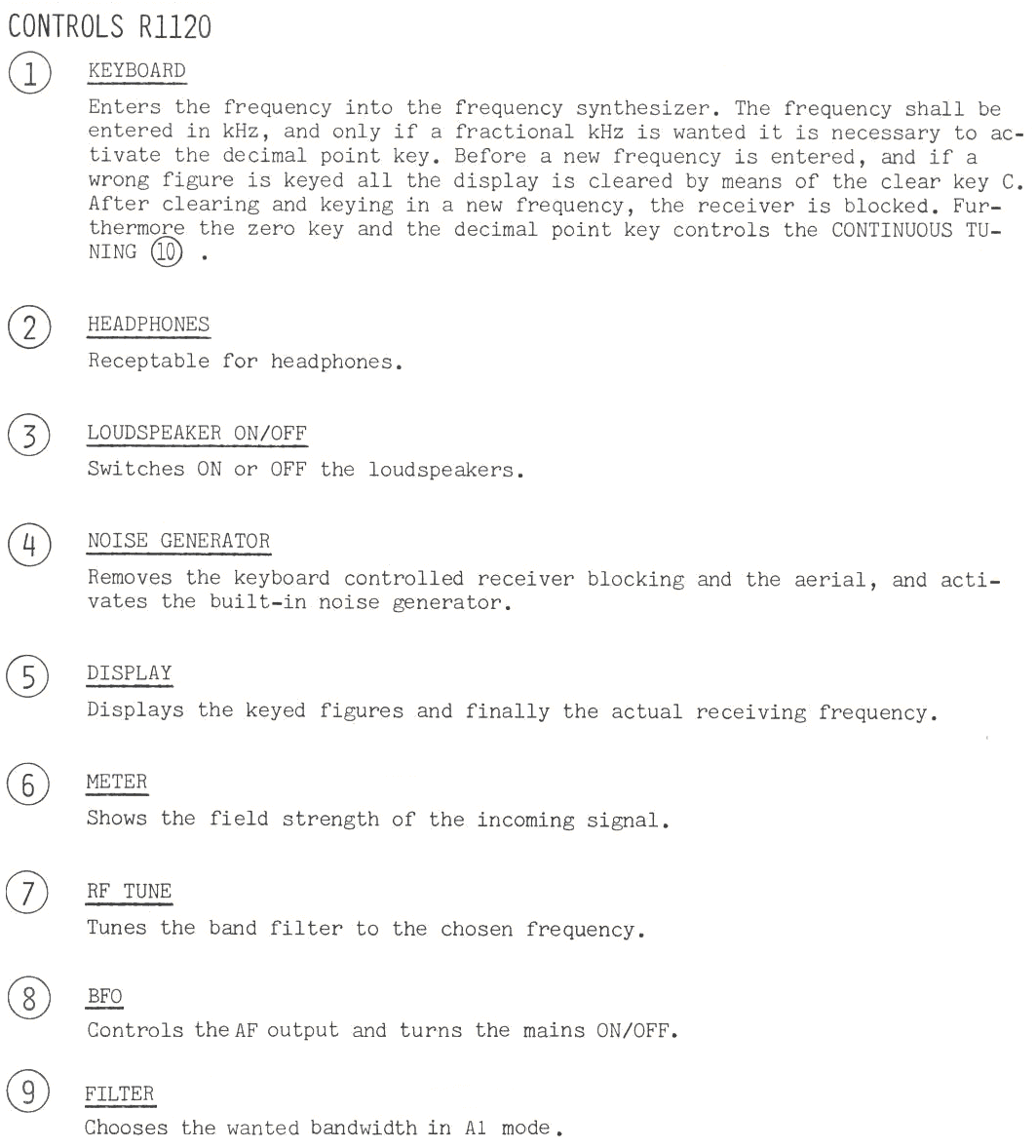 Sailor R1120 Controls page-2