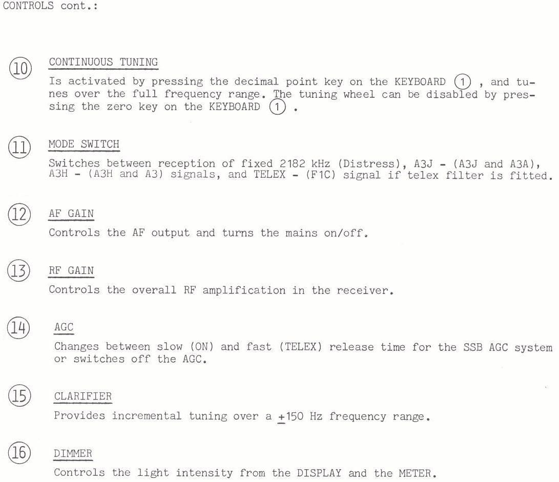 Sailor R1120 Controls page-3