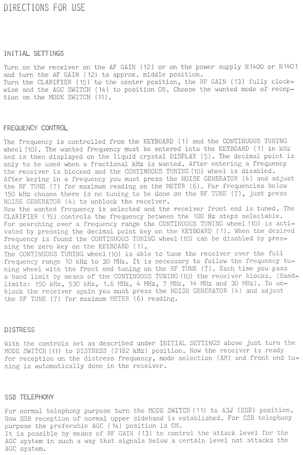 Sailor R1120 Directions for use page-1