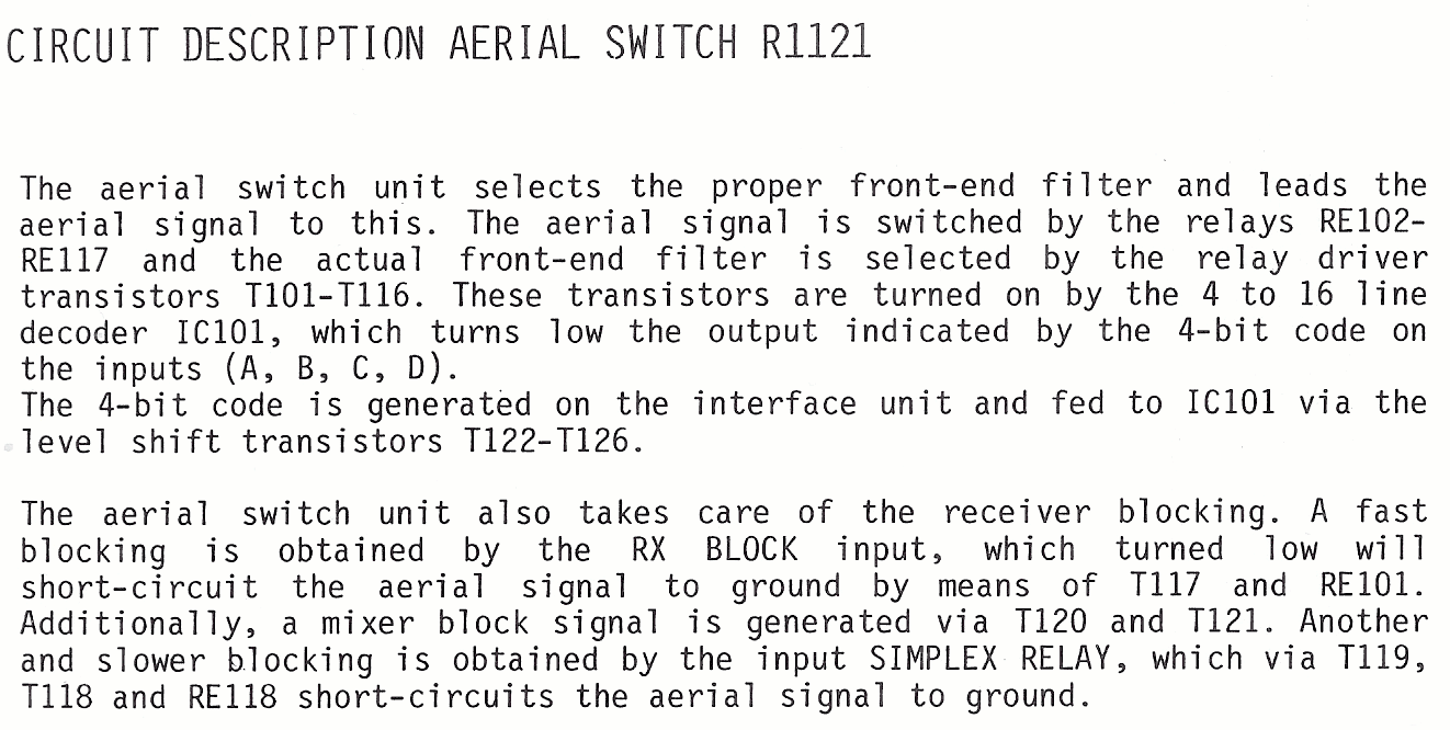 Sailor R1121 Aerial switch page-1 module-100