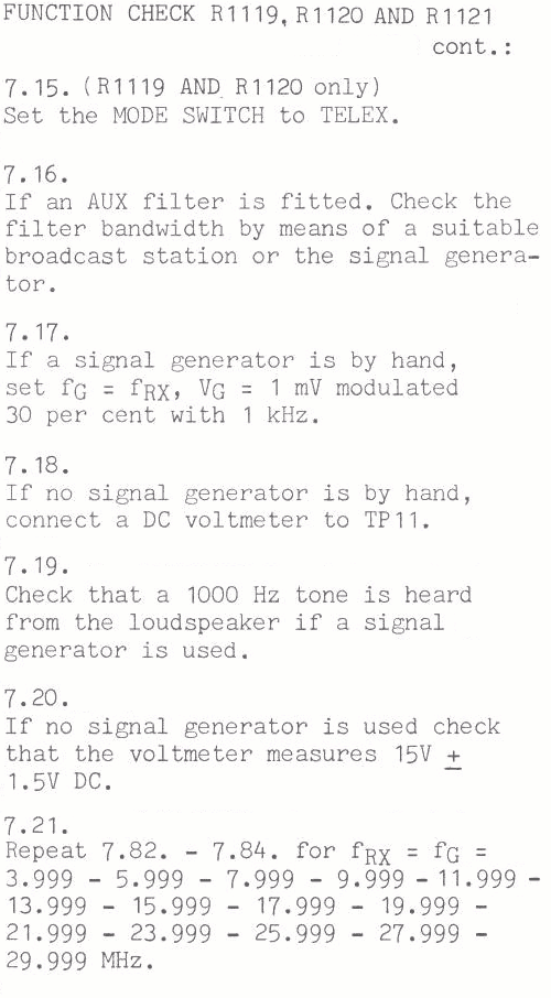 Sailor R1121 Function check page-2
