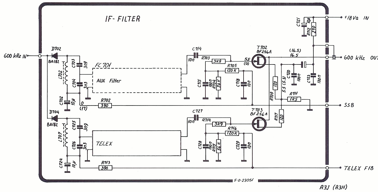 Sailor R1121 IF filter schema