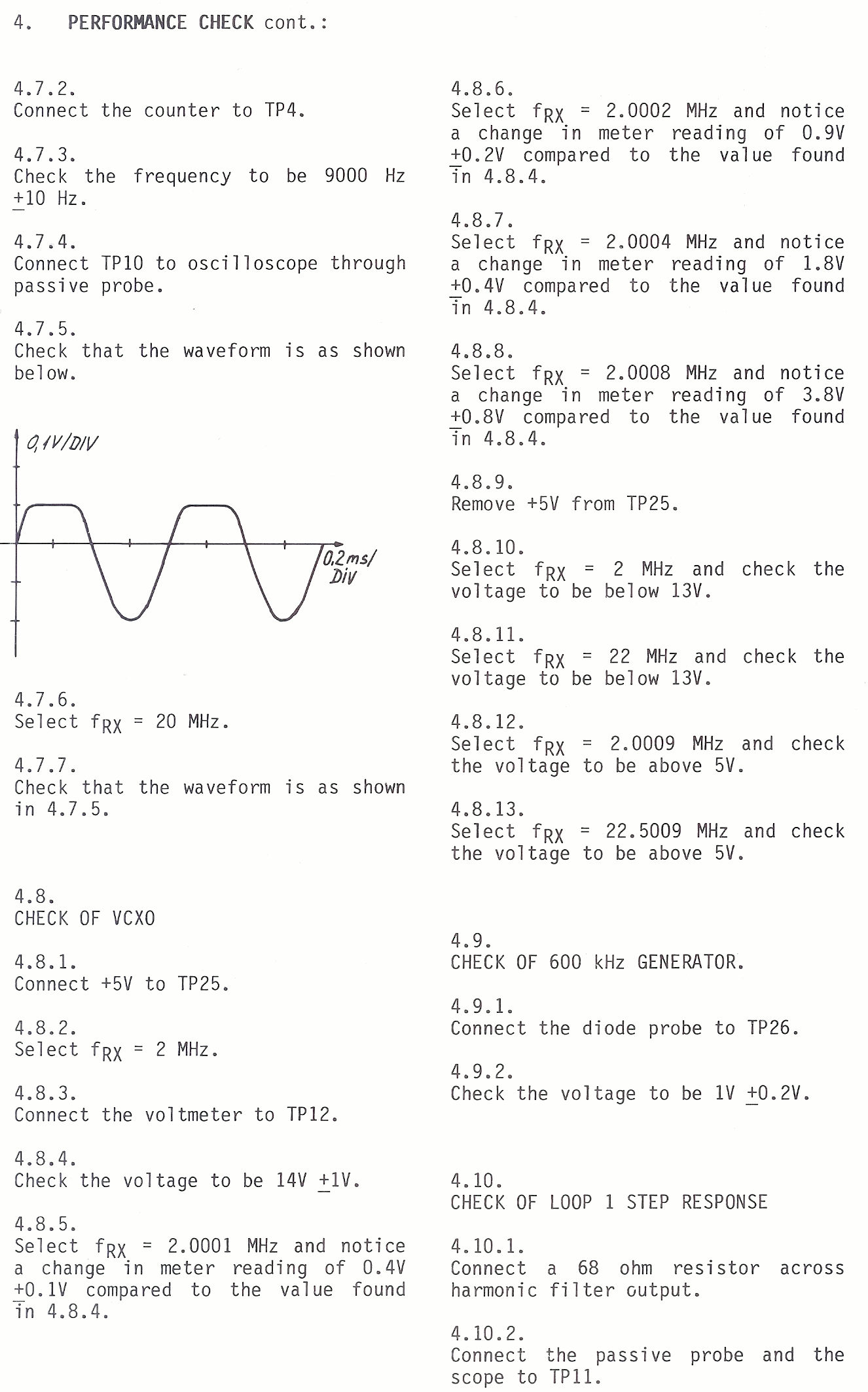 Sailor R1121 Performance check page-2