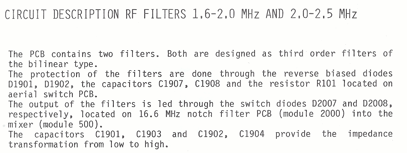 Sailor R1121 RF Band filter page-1 module-1900