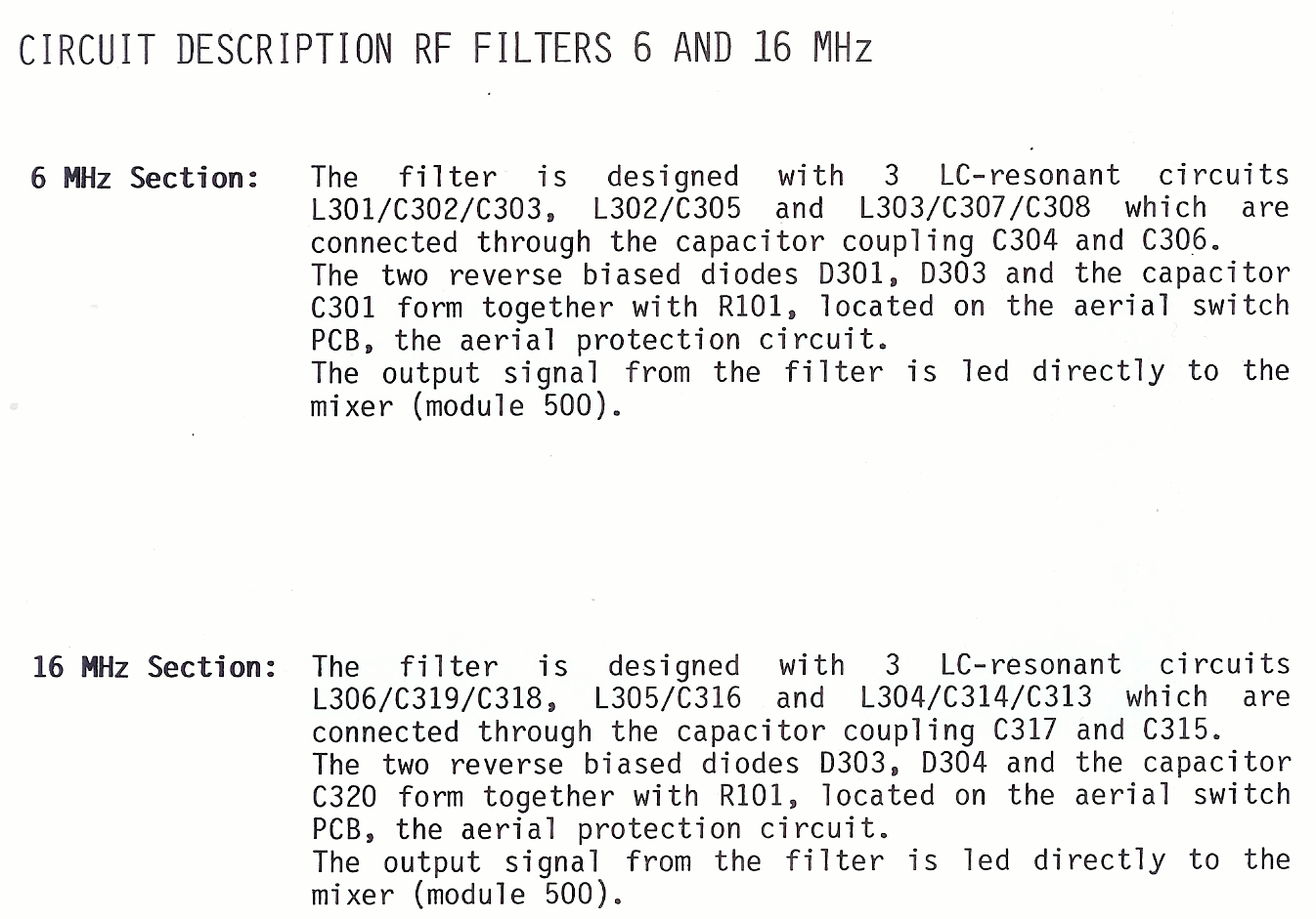 Sailor R1121 RF Band filter page-1 module-300
