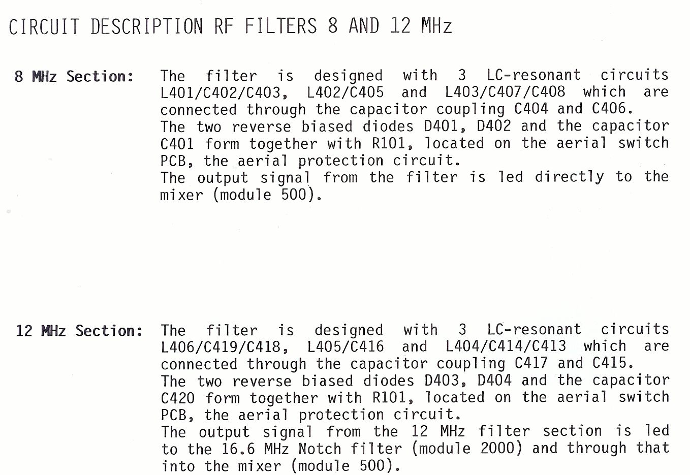 Sailor R1121 RF Band filter page-1 module-400