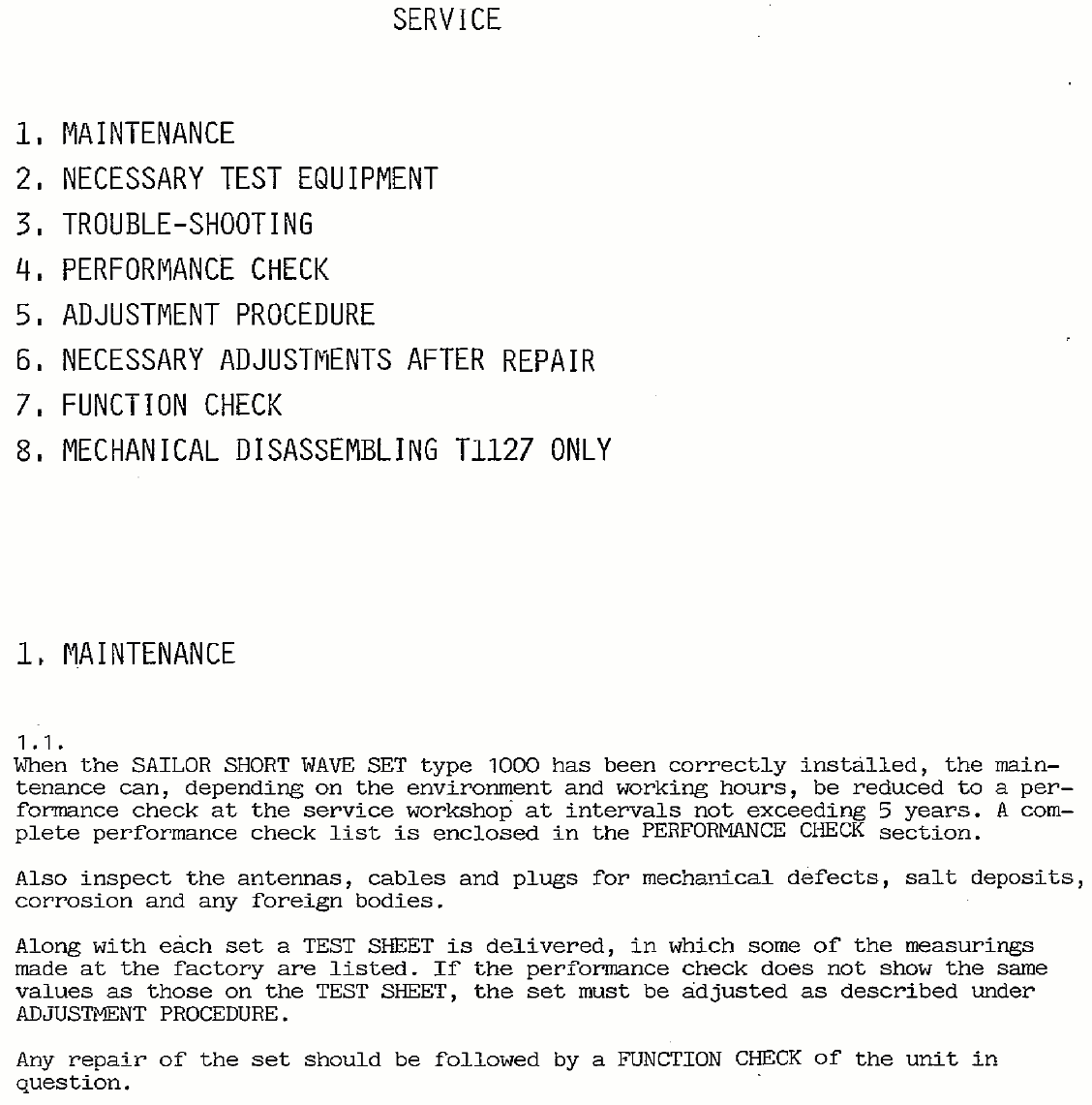 Sailor S1300 Maintenance page-1