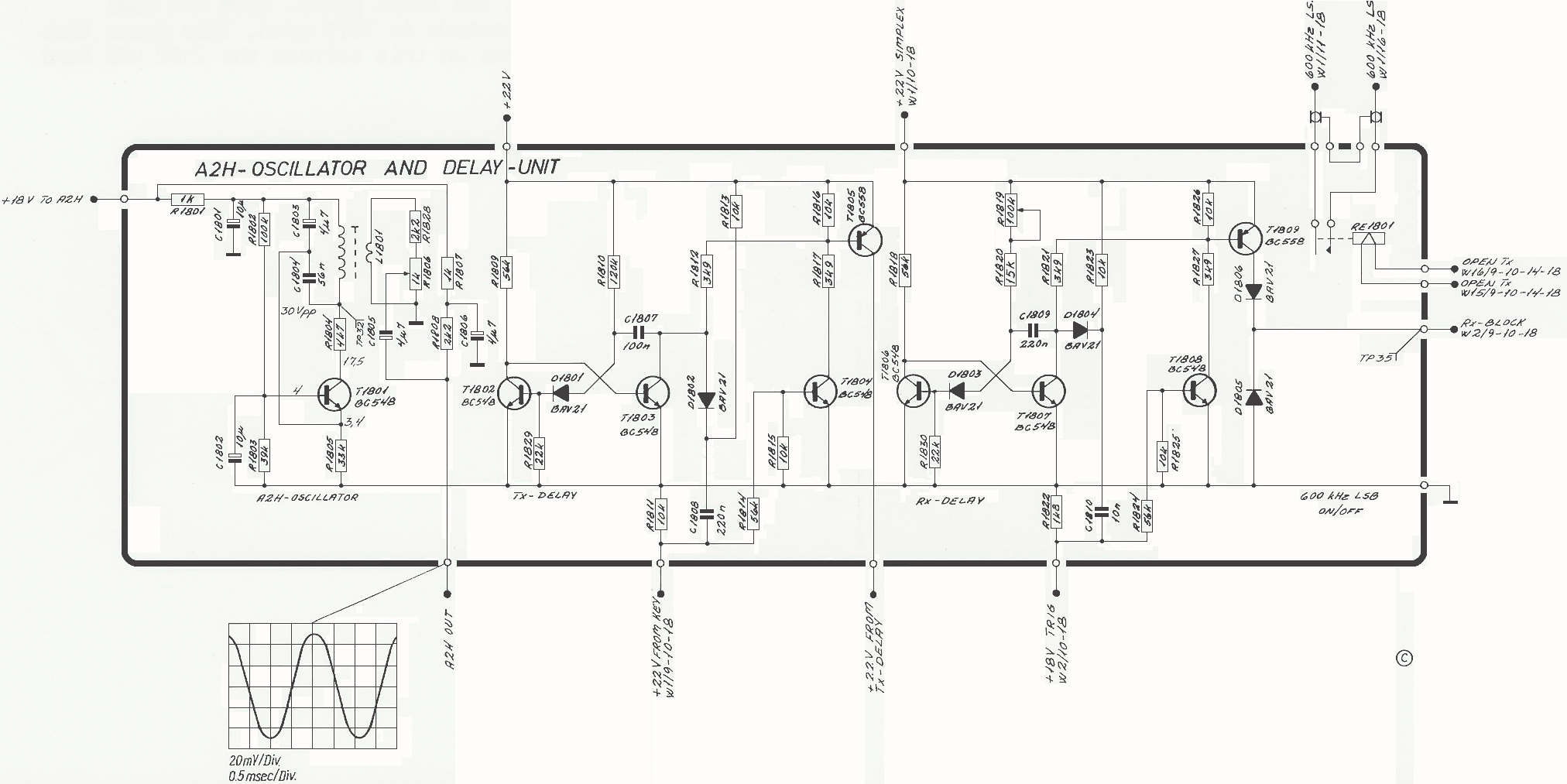 Sailor S1301 A2H oscillator and delay unit schema